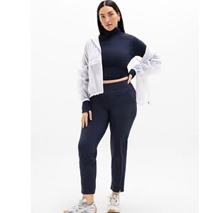 Athleta New Brooklyn Ankle Pants Size 16 Navy Blue Mid Rise Pull On
